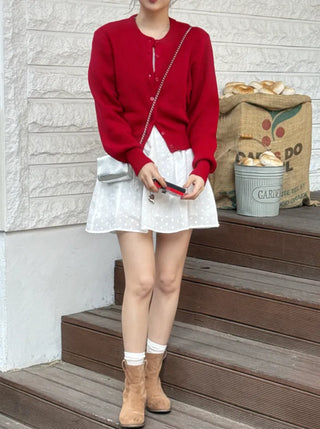 Line Soft Round Knit Cardigan