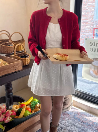Line Soft Round Knit Cardigan