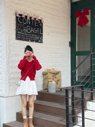 Line Soft Round Knit Cardigan