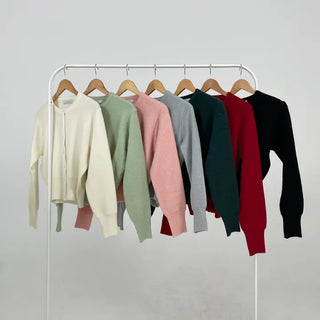 Line Soft Round Knit Cardigan