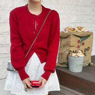 Line Soft Round Knit Cardigan
