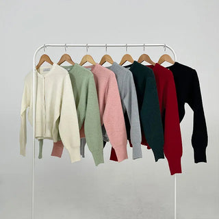 Line Soft Round Knit Cardigan