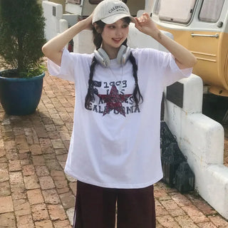 Loose Fit Round Neck 1993USA Short Sleeve T-shirt