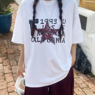 Loose Fit Round Neck 1993USA Short Sleeve T-shirt