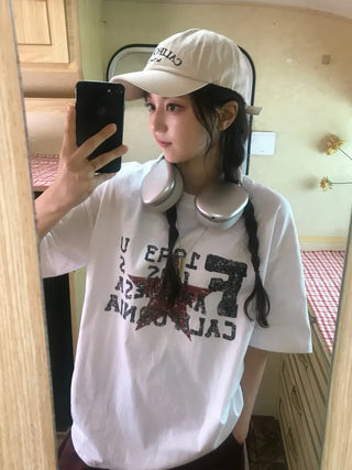 Loose Fit Round Neck 1993USA Short Sleeve T-shirt