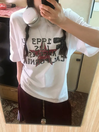 Loose Fit Round Neck 1993USA Short Sleeve T-shirt