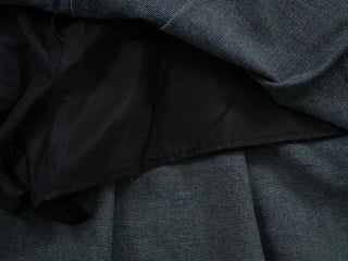 Dark blue basic pleated denim mini skirt