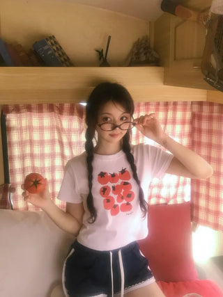 Simple Trendy Tomato Family T-shirts