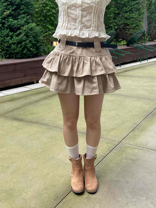 Soft Tiered Mini Skirt
