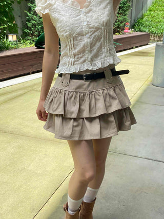 Soft Tiered Mini Skirt