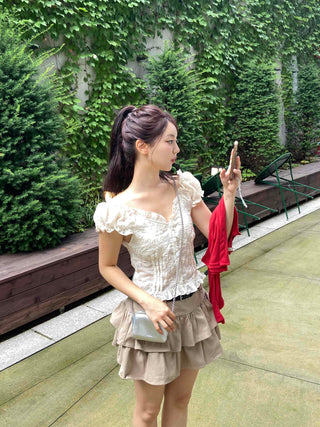 Soft Tiered Mini Skirt