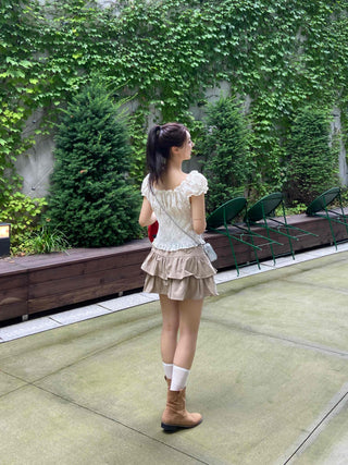 Soft Tiered Mini Skirt