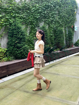 Soft Tiered Mini Skirt