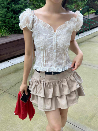 Soft Tiered Mini Skirt