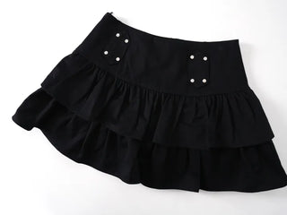 Soft Tiered Mini Skirt