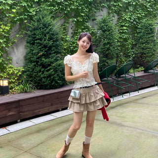 Soft Tiered Mini Skirt
