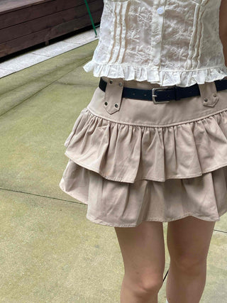 Soft Tiered Mini Skirt