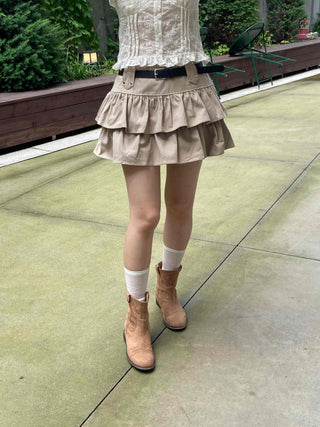 Soft Tiered Mini Skirt