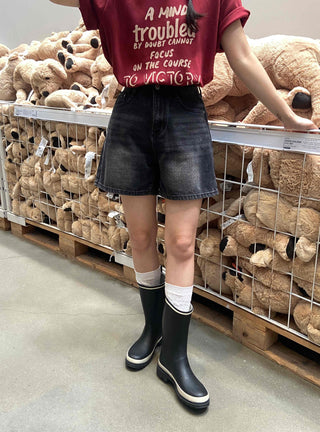 Street A-line Denim Shorts