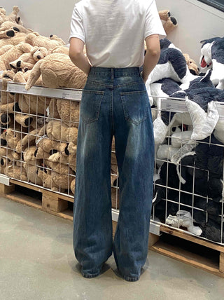 Distressed Damage Denim Long Pants