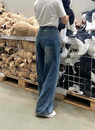 Distressed Damage Denim Long Pants