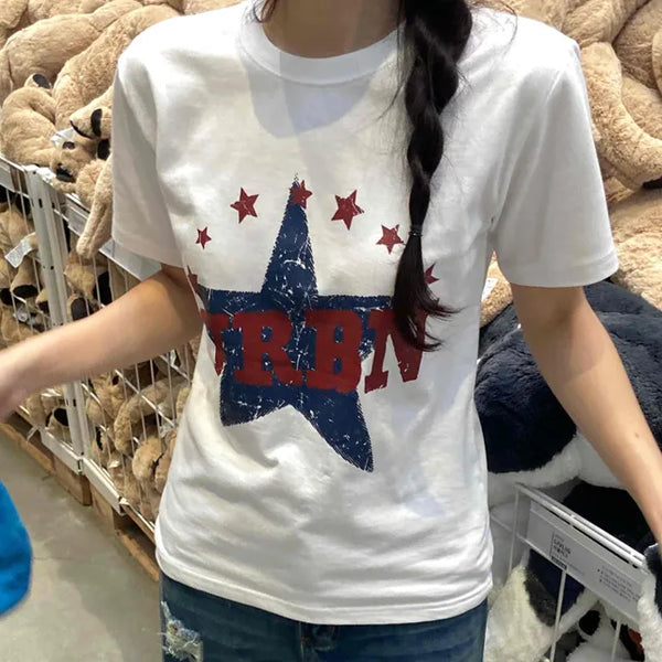 Simple Urban Star Short Sleeve T-shirt