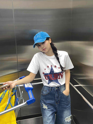 Simple Urban Star Short Sleeve T-shirt