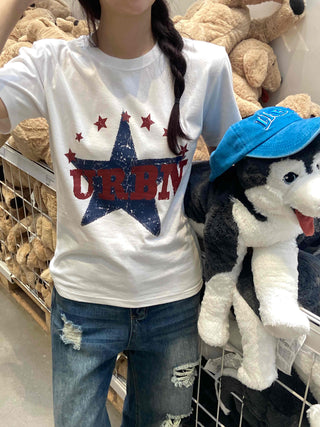 Simple Urban Star Short Sleeve T-shirt