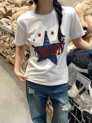Simple Urban Star Short Sleeve T-shirt
