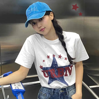 Simple Urban Star Short Sleeve T-shirt