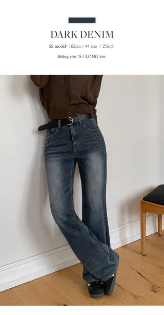 Trilin Stretch Bootcut Washed Denim Pants