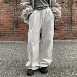 Harens Pintuck Wide Elastic Cotton Pants