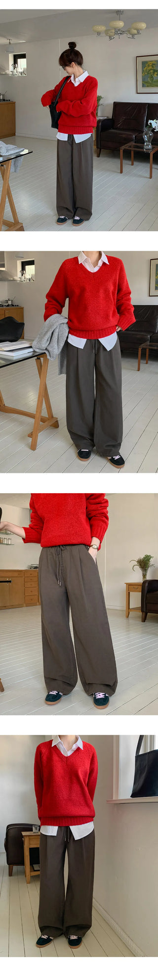 Harens Pintuck Wide Elastic Cotton Pants