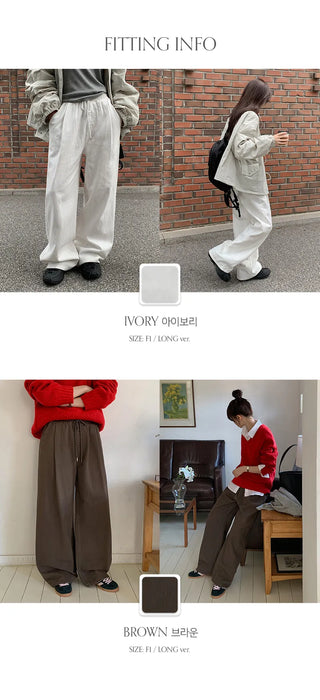 Harens Pintuck Wide Elastic Cotton Pants