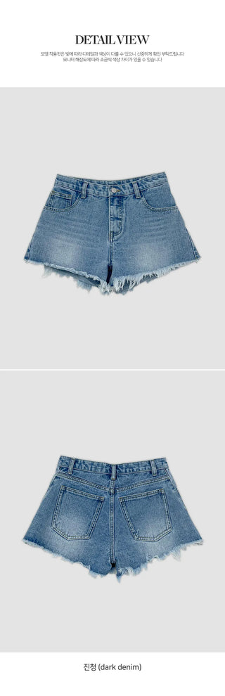Fitz Fringe Tassel Cut Denim Shorts