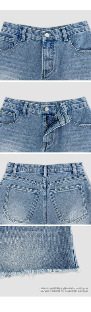 Fitz Fringe Tassel Cut Denim Shorts
