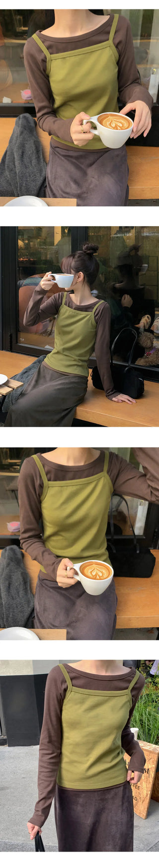 Tiobel Square Neck Basic Sleeveless Top