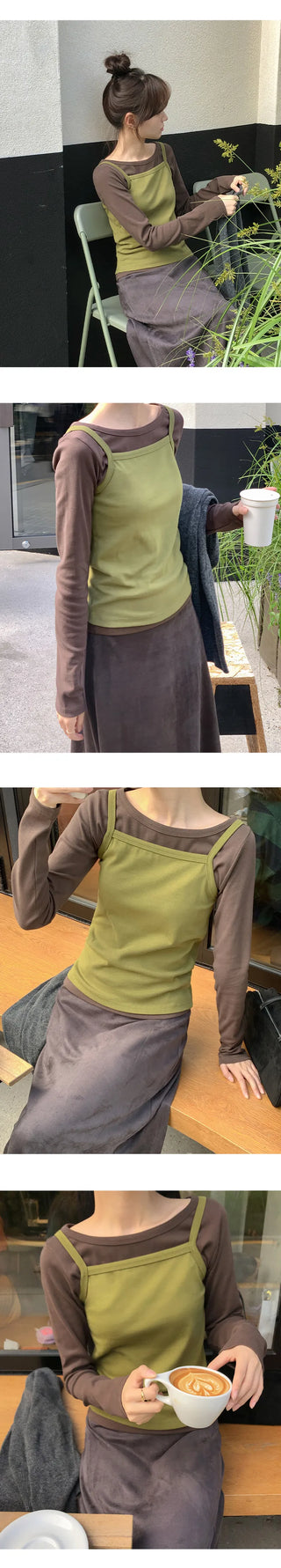 Tiobel Square Neck Basic Sleeveless Top