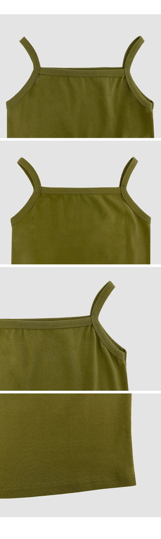Tiobel Square Neck Basic Sleeveless Top