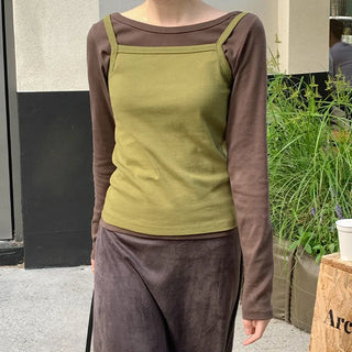 Tiobel Square Neck Basic Sleeveless Top
