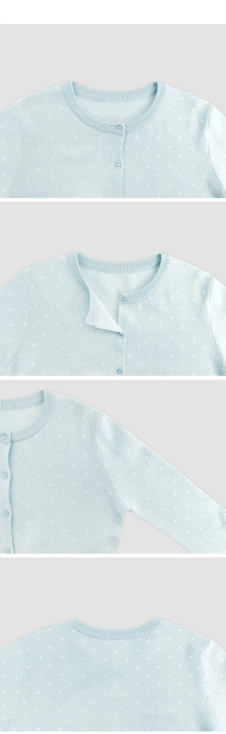 New Hessen Dot Round Long Sleeve Cardigan