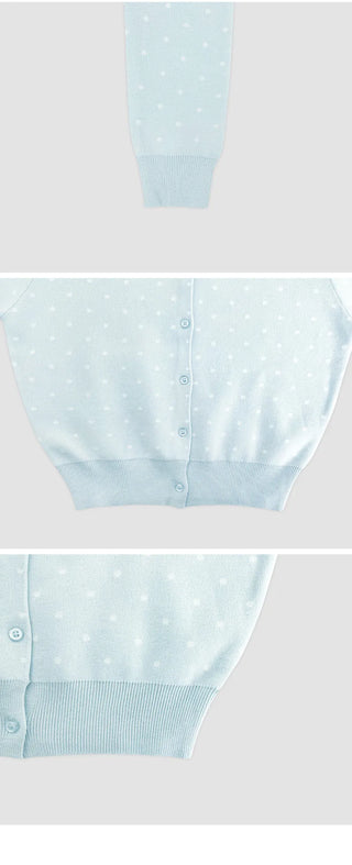 New Hessen Dot Round Long Sleeve Cardigan