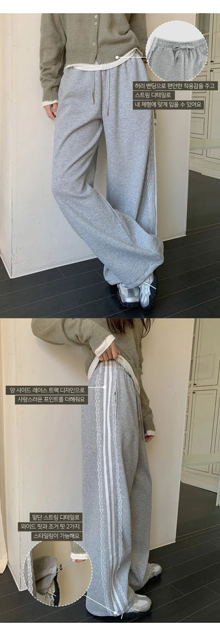 Haev Two Way Elastic Lace Track Pants