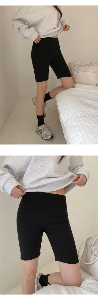 Hemit Ribbed Spandex Biker Leggings