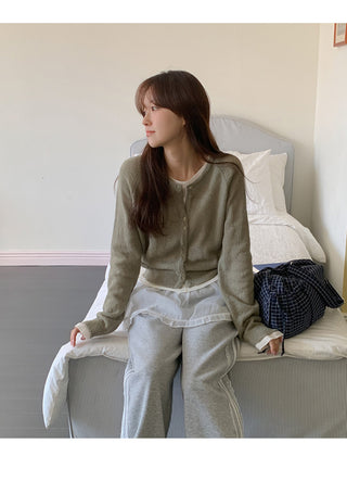 Edri Mohair Raglan Long Sleeve Cardigan