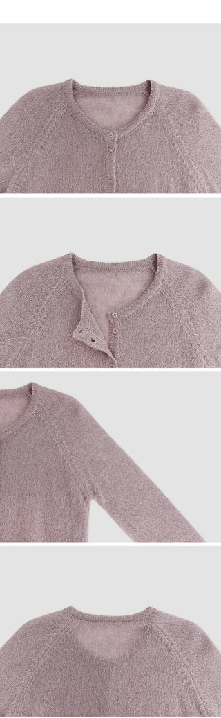Edri Mohair Raglan Long Sleeve Cardigan