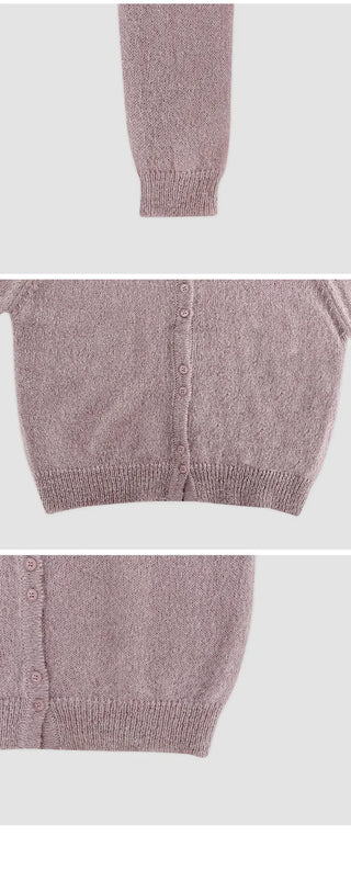 Edri Mohair Raglan Long Sleeve Cardigan