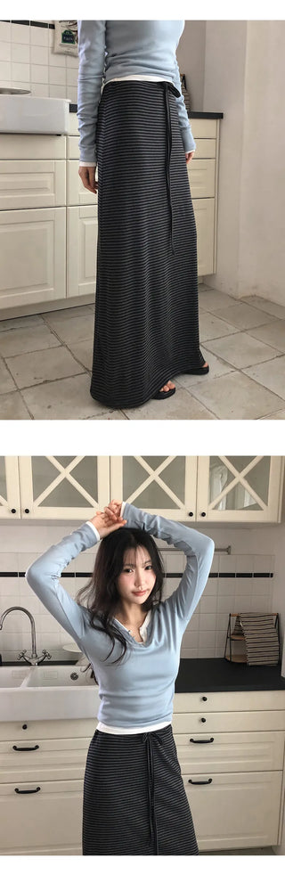 Cherha String A Line Maxi Long Skirt