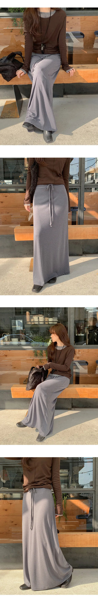 Cherha String A Line Maxi Long Skirt