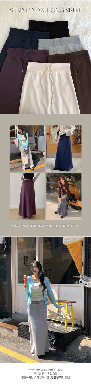 Cherha String A Line Maxi Long Skirt